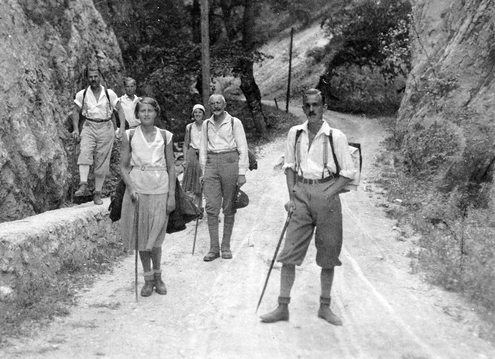 1934, Fortepan, excursion, breech, backpack, walking cane, Fortepan #7156