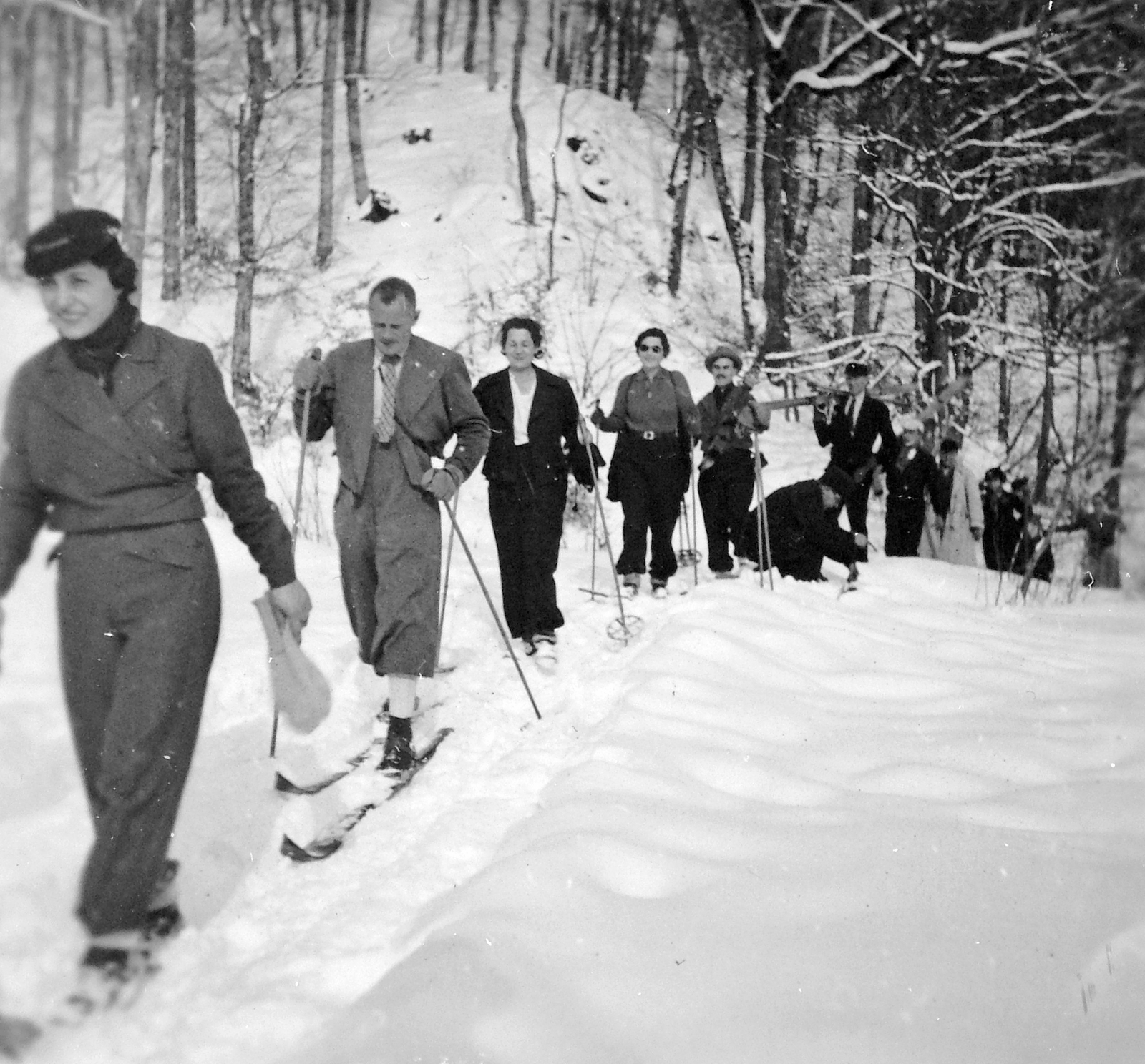 1938, Fortepan, skiing, excursion, skiing, Fortepan #7163