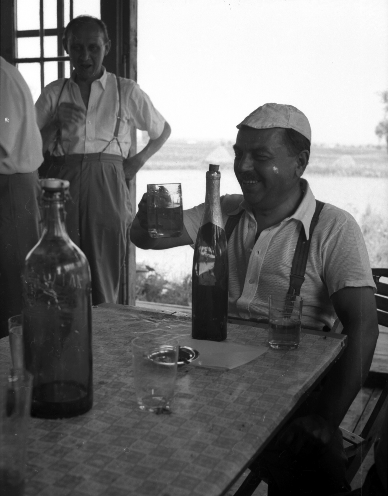 1941, Lissák Tivadar, drinking, glass, Fortepan #71642