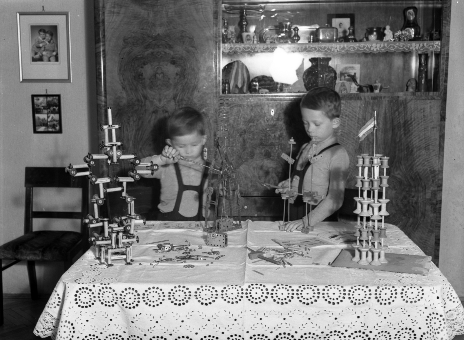 1941, Lissák Tivadar, toy, interior, spool, film-spool, Fortepan #71720