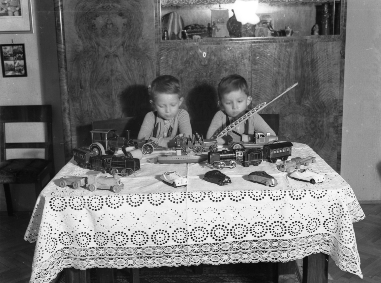 1941, Lissák Tivadar, model car, toy, model train, cabinet, Lineol-brand, Fortepan #71722
