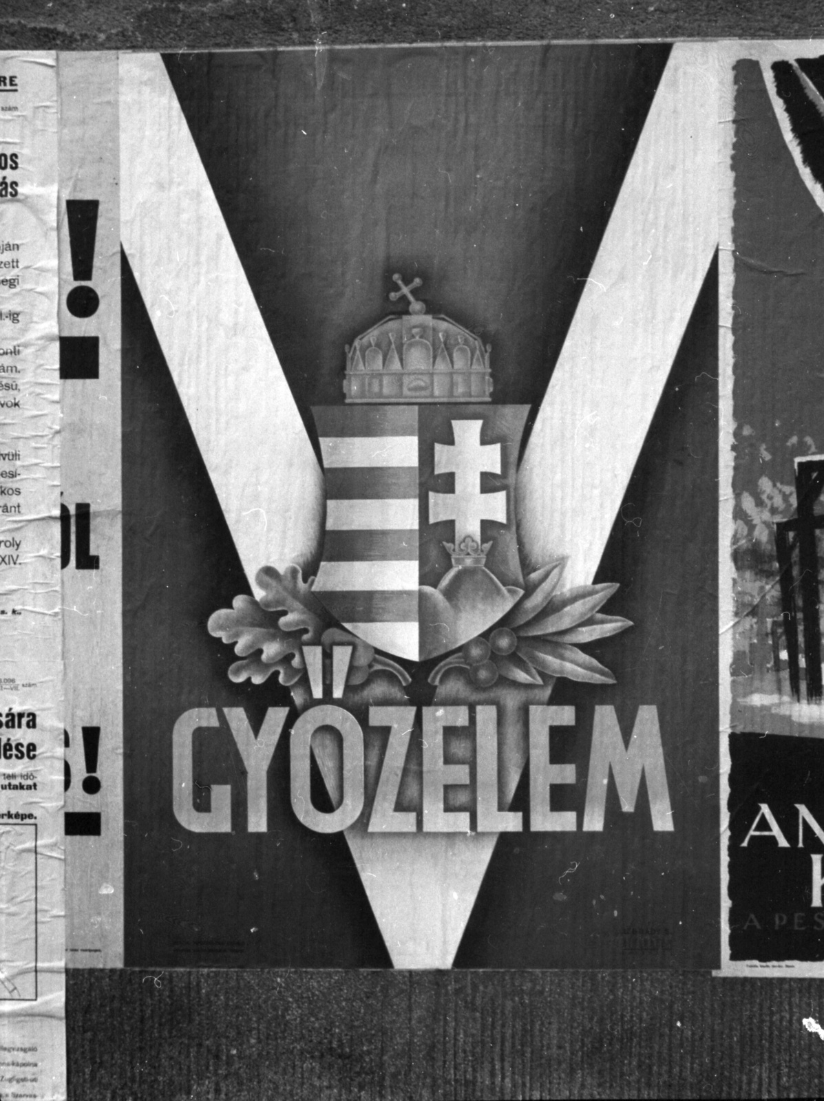 Hungary, Budapest, 1941, Lissák Tivadar, poster, crest, Sándor Légrády-graphics, Fortepan #71748