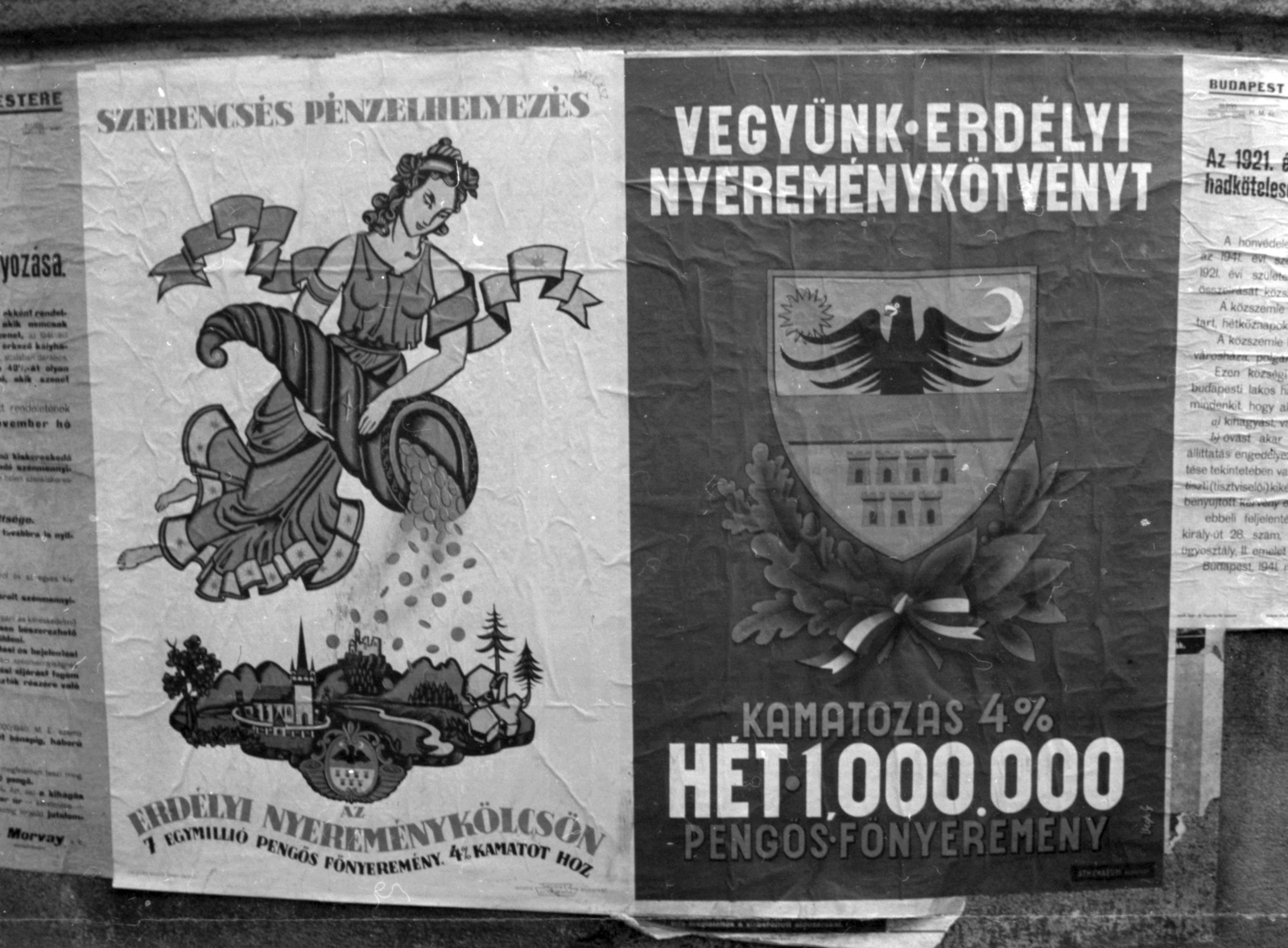 Hungary, Budapest, 1941, Lissák Tivadar, poster, gamble, Gitta Mallász-graphics, Fortepan #71751