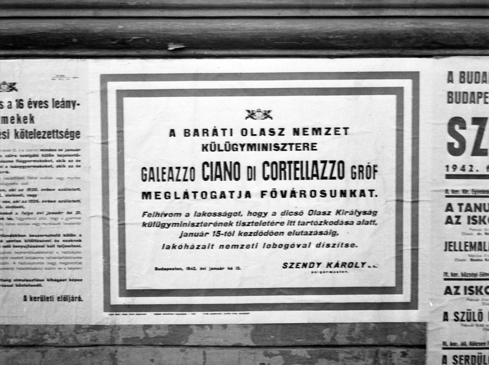 Hungary, Budapest, 1942, Lissák Tivadar, poster, announcement, Fortepan #71778