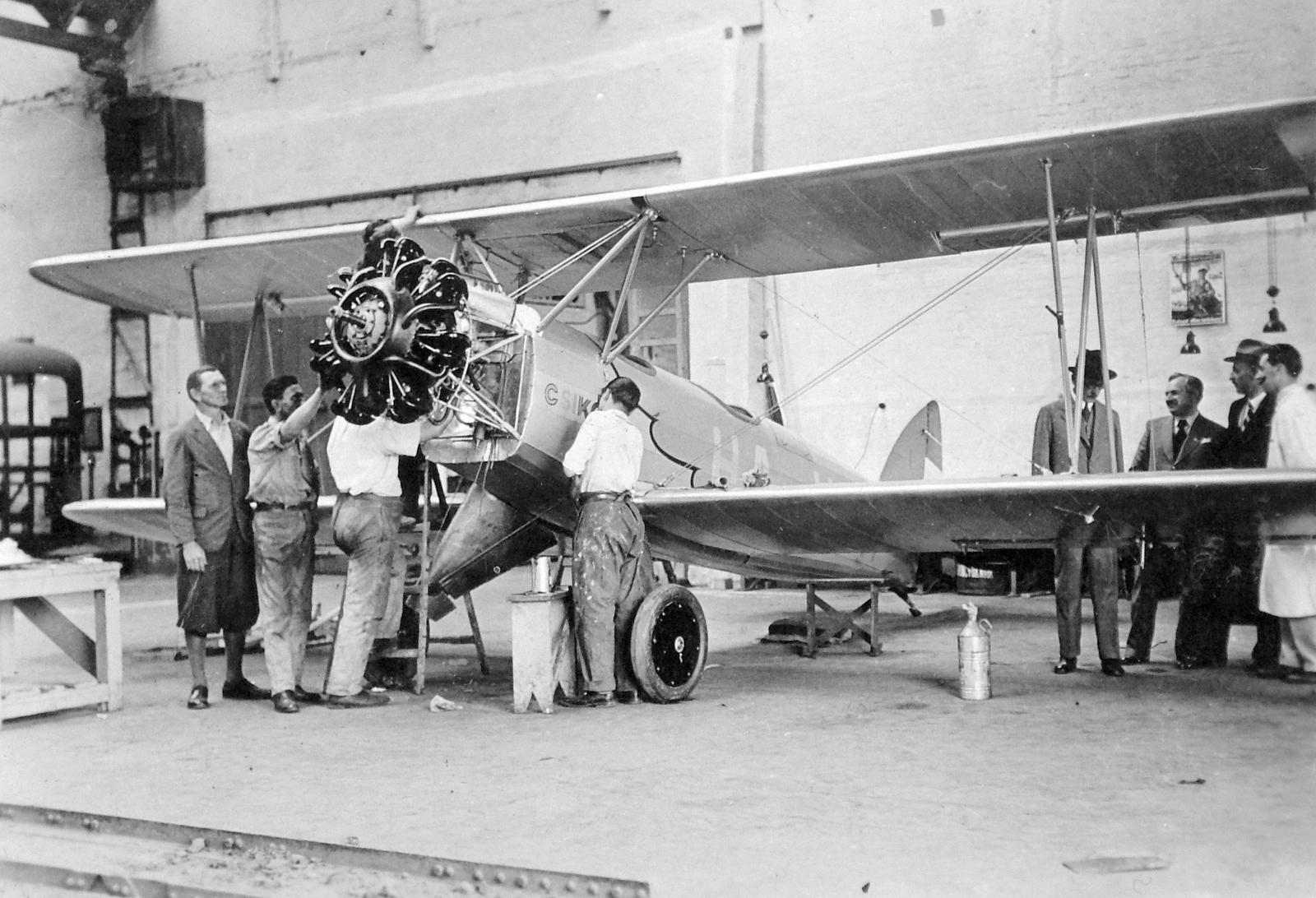 Bánhidi Antal "Bánhidi Csikó" típusú repülőgépe., 1939, Fortepan, transport, Hungarian brand, airplane, airport, Antal Bánhidi design, biplane, radial engine, Fortepan #7235