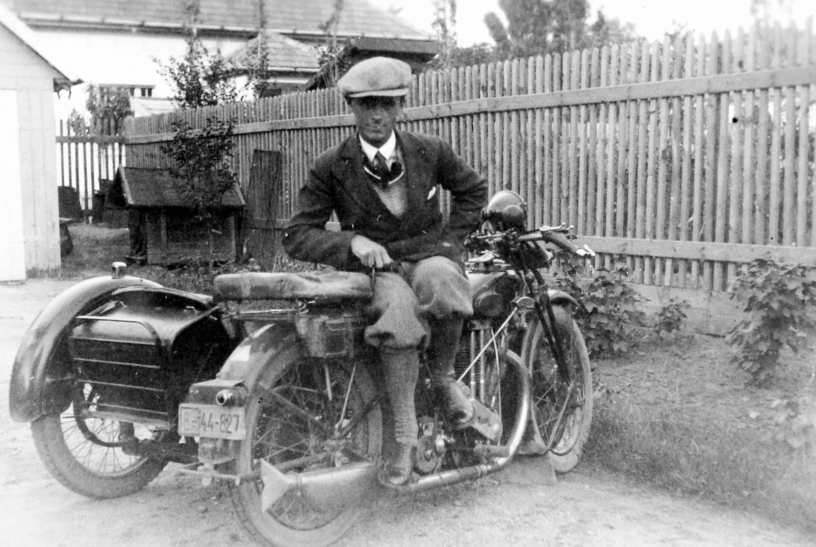 1932, Fortepan, motorkerékpár, oldalkocsis motorkerékpár, rendszám, Fortepan #7256