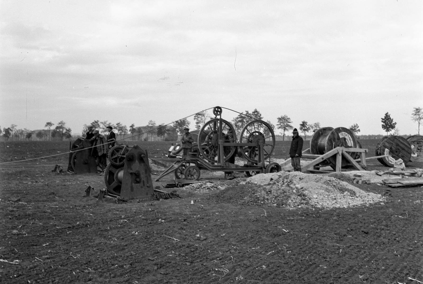 1943, Lissák Tivadar, cable drum, winch, Fortepan #72565