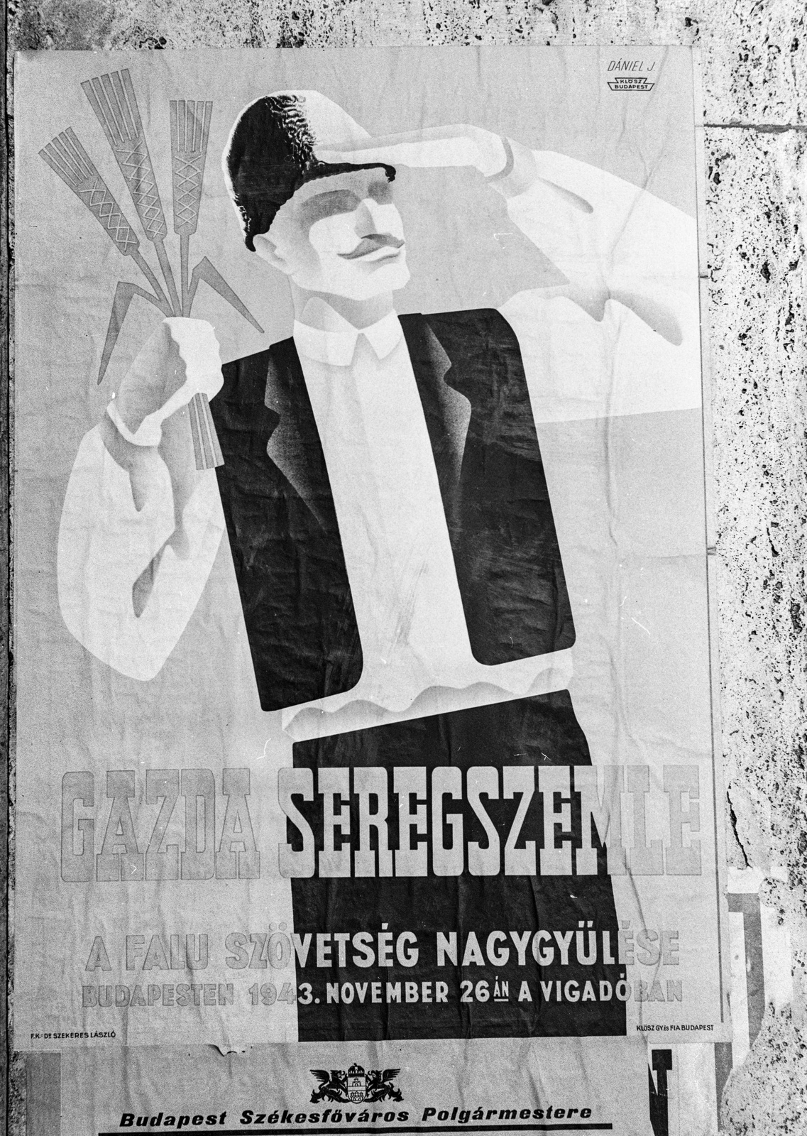 1943, Lissák Tivadar, poster, J. Dániel-graphics, Fortepan #72606