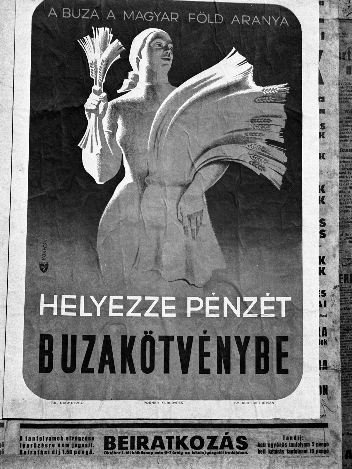 Hungary, Budapest, 1943, Lissák Tivadar, poster, György Konecsni-grafika, Fortepan #72618