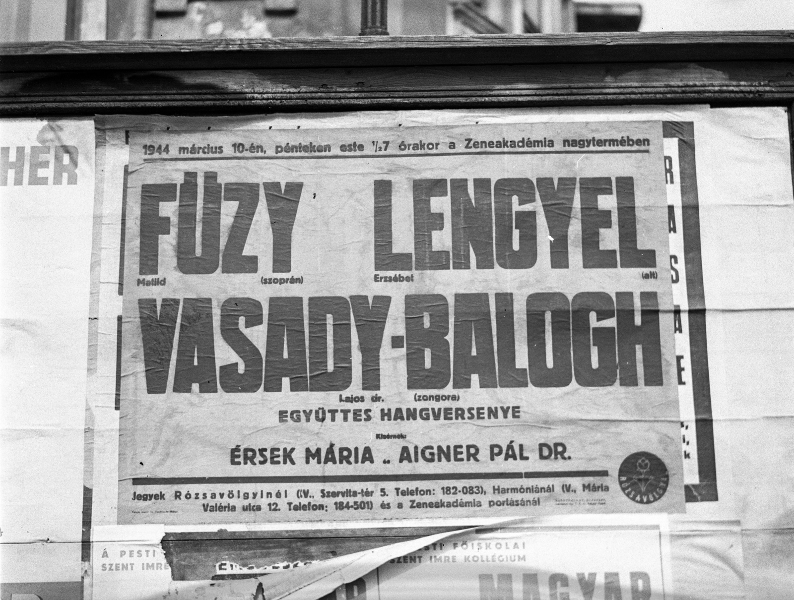 Magyarország, Budapest, 1944, Lissák Tivadar, plakát, koncert, Fortepan #72653