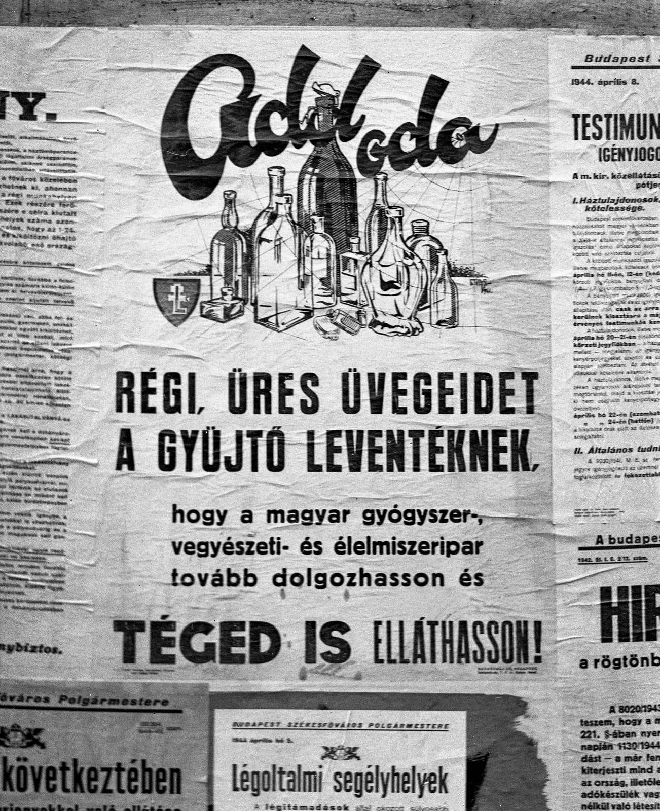 Magyarország, Budapest, 1944, Lissák Tivadar, plakát, hirdetmény, Fortepan #72678