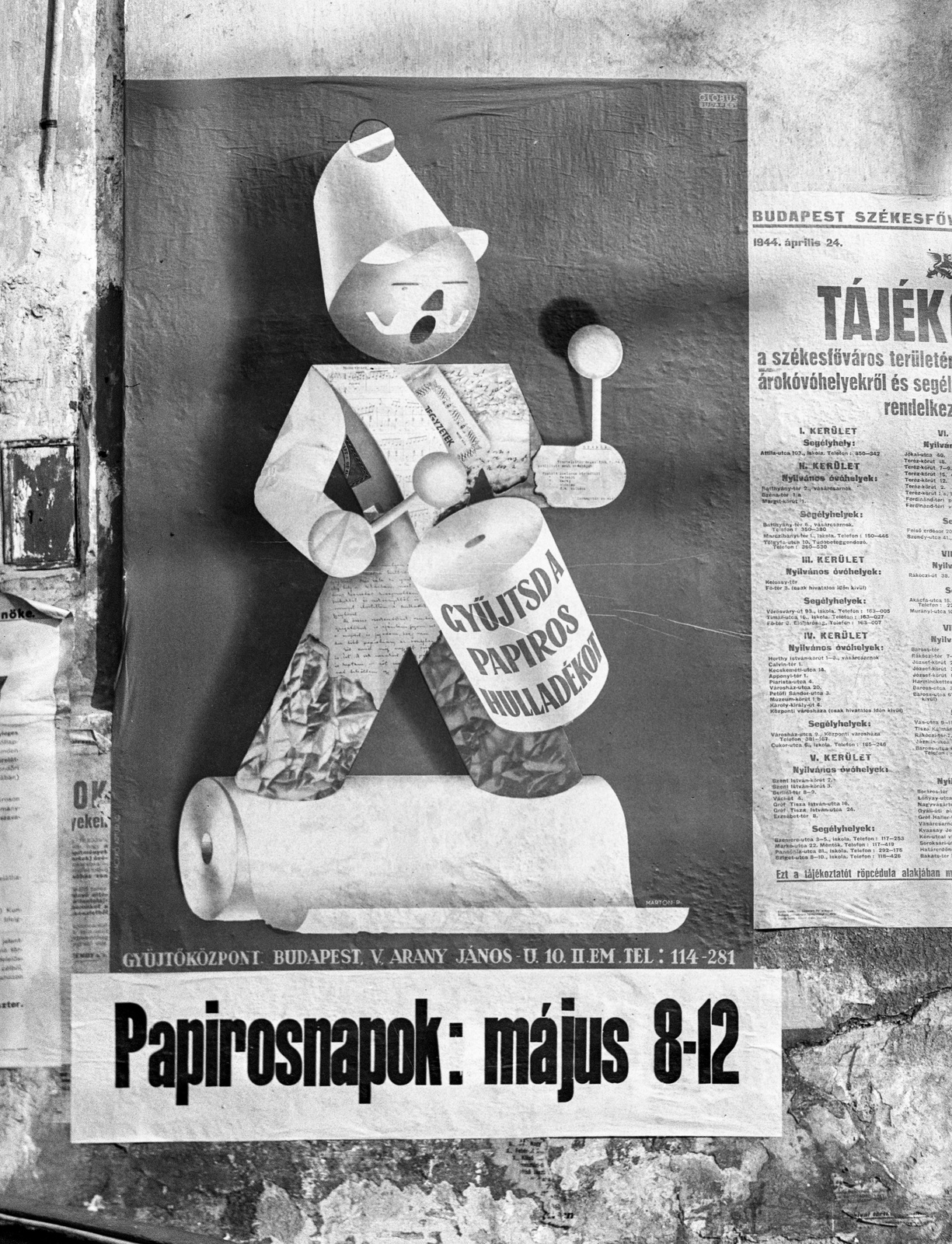 Magyarország, Budapest, 1944, Lissák Tivadar, plakát, Globus Nyomda, Marton-grafika, Fortepan #72713