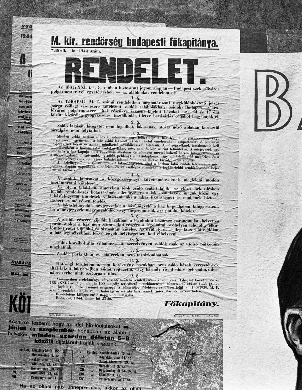 Hungary, Budapest, 1944, Lissák Tivadar, holocaust, poster, judaism, fascism, Fortepan #72737