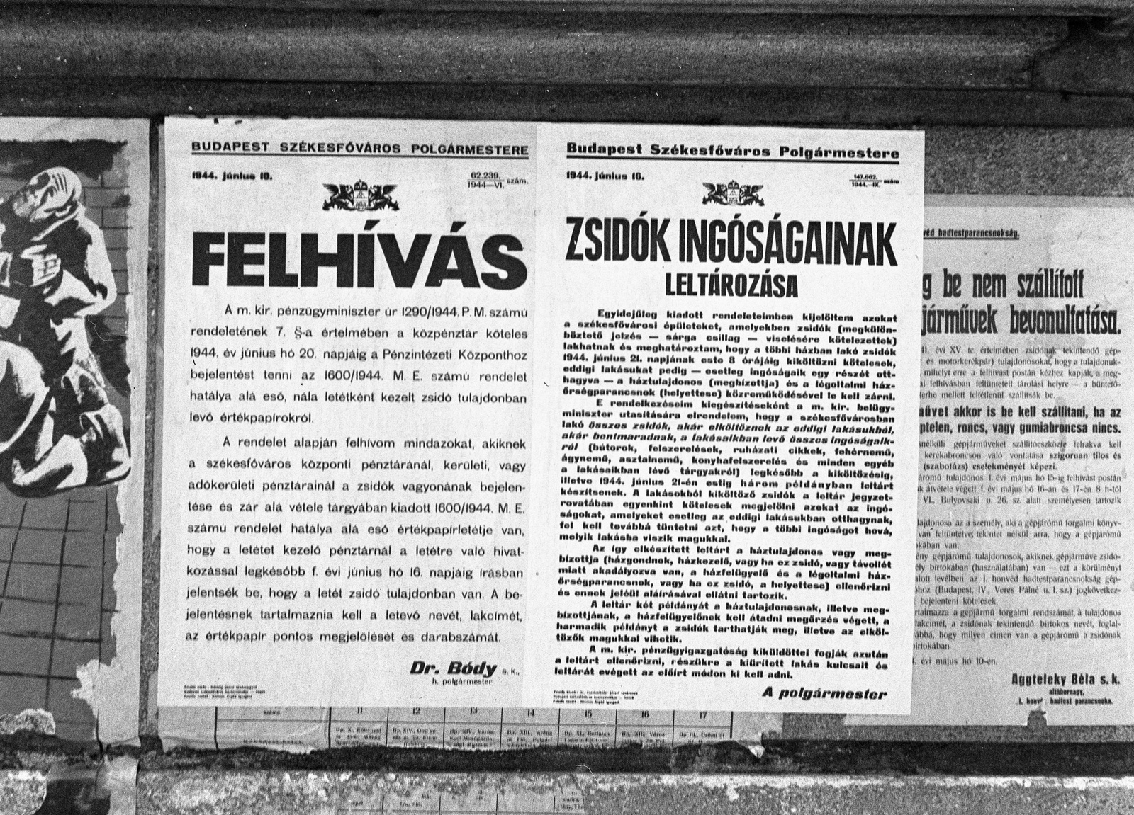 Hungary, Budapest, 1944, Lissák Tivadar, holocaust, poster, judaism, announcement, fascism, Fortepan #72742
