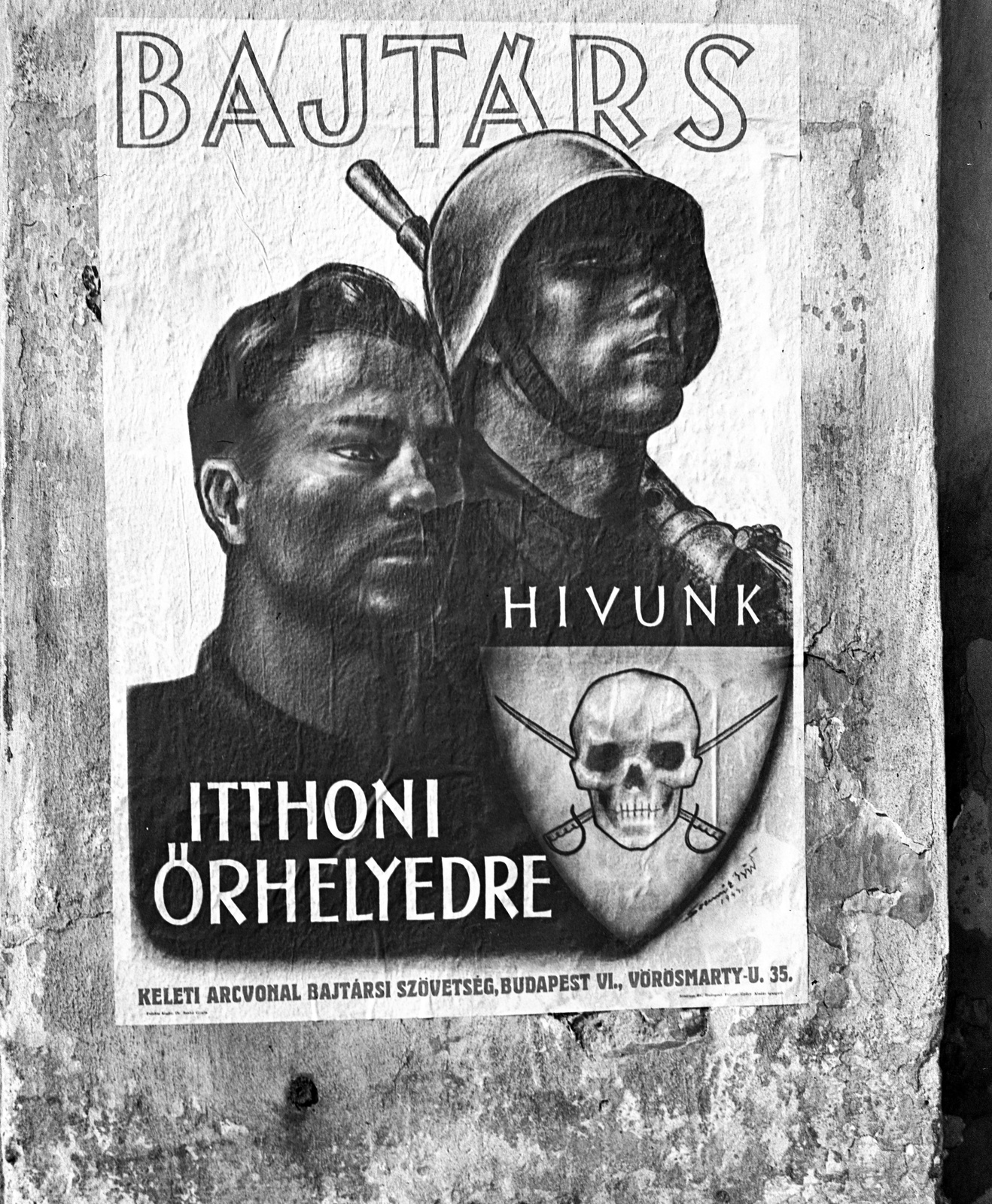 Hungary, Budapest, 1944, Lissák Tivadar, poster, György Szennik-grafika, fascism, Fortepan #72746