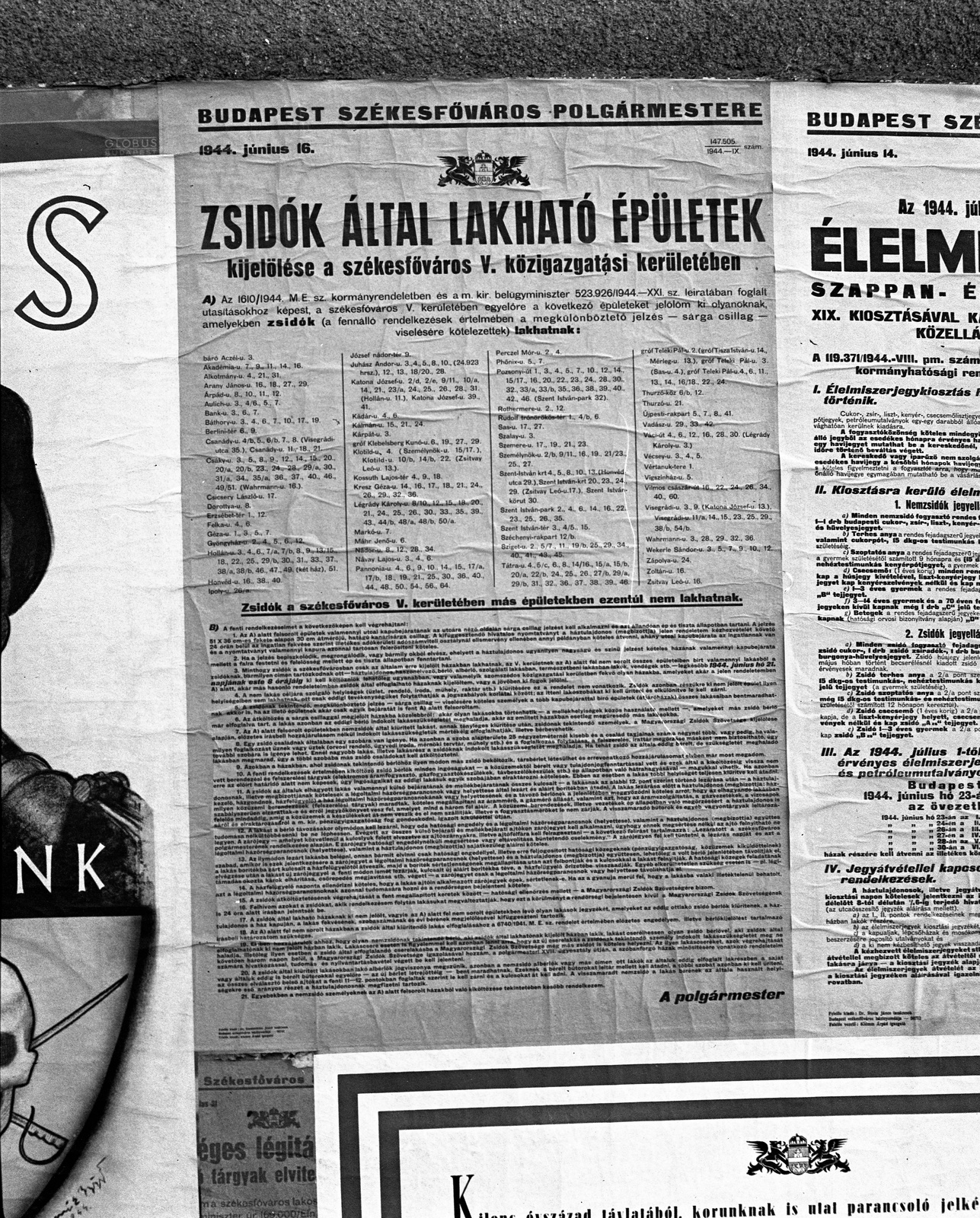 Hungary, Budapest, 1944, Lissák Tivadar, holocaust, poster, judaism, announcement, fascism, yellow star, Fortepan #72750
