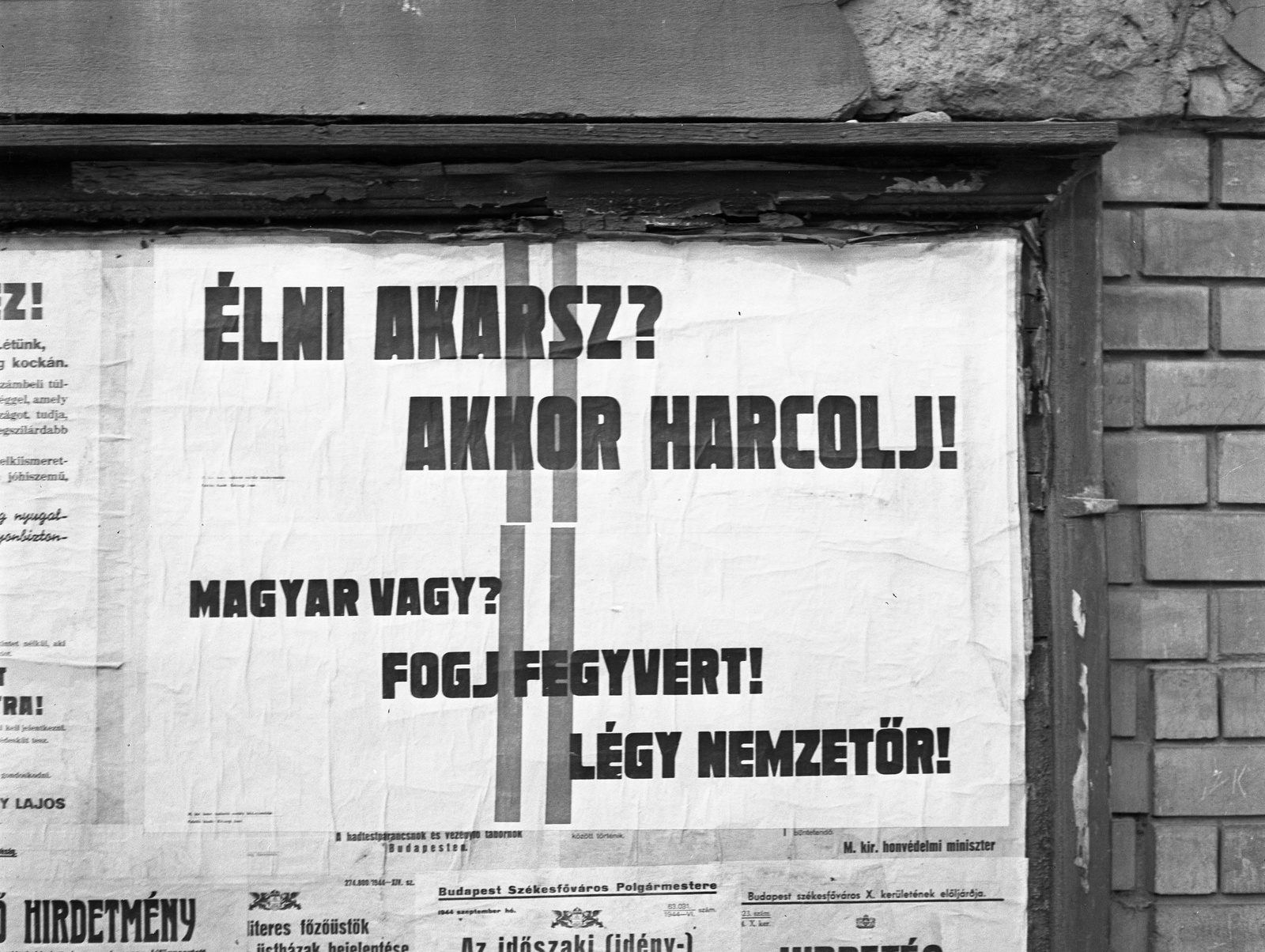 Hungary, Budapest, 1944, Lissák Tivadar, poster, fascism, Fortepan #72864