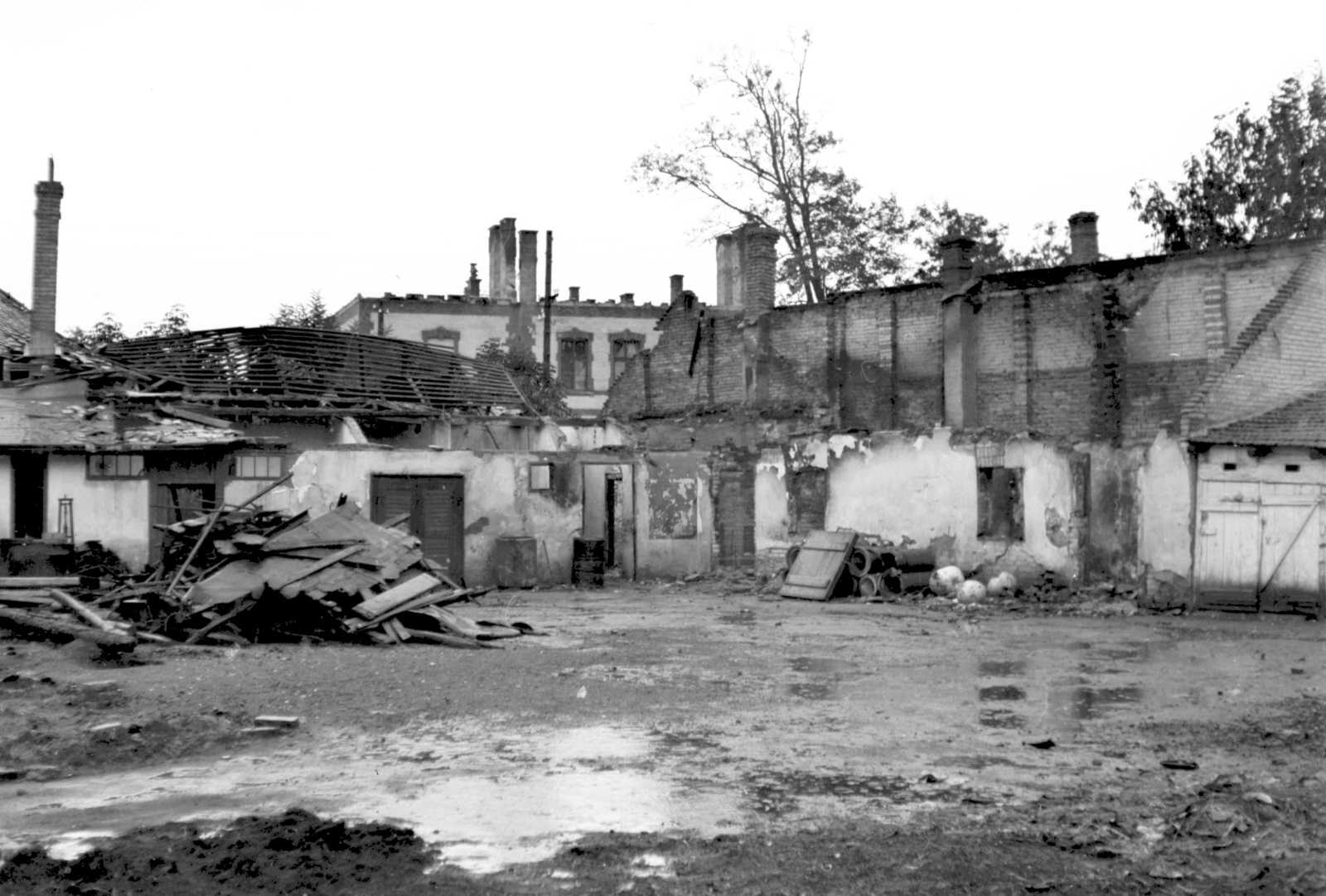 1944, Lissák Tivadar, war damage, bombing, damaged building, Fortepan #72869