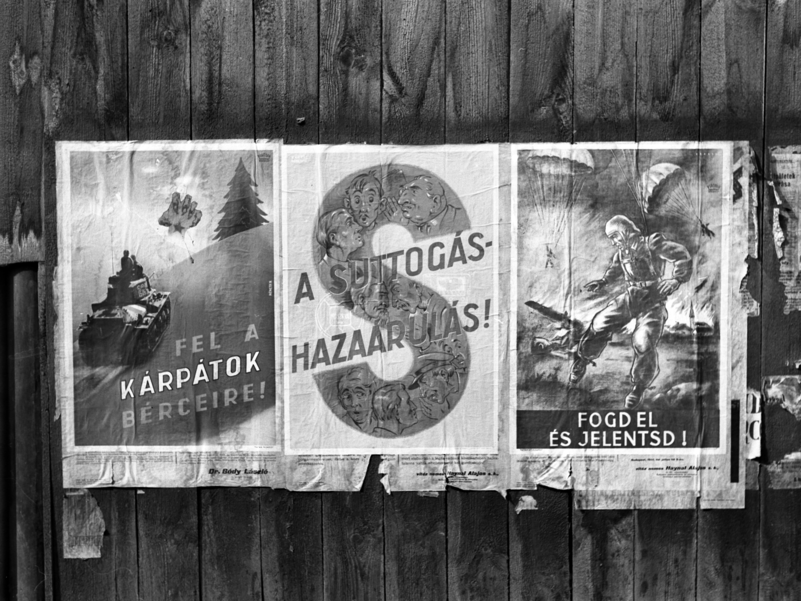 1944, Lissák Tivadar, poster, Nándor Németh-graphics, László Kékesi-graphics, fascism, Fortepan #72877