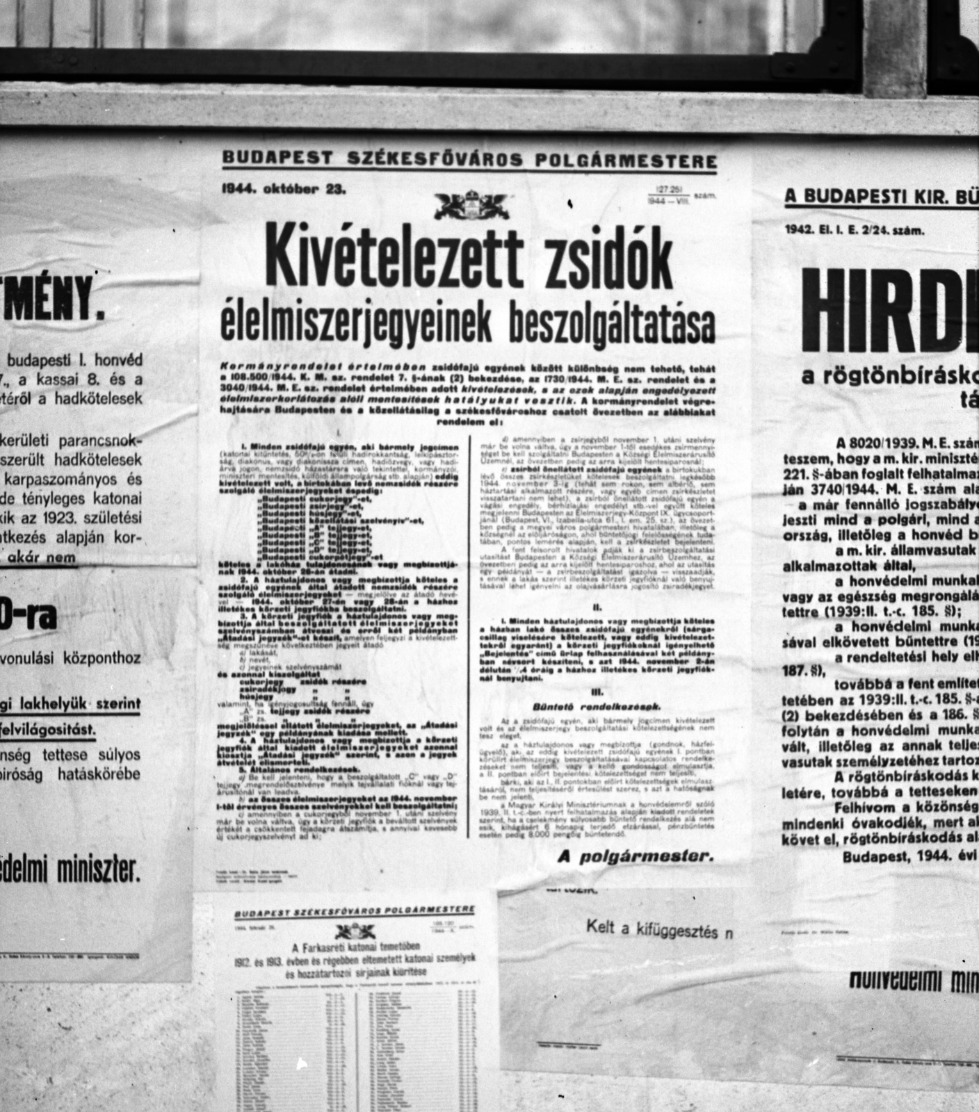 Hungary, Budapest, 1944, Lissák Tivadar, holocaust, poster, judaism, fascism, Fortepan #72896