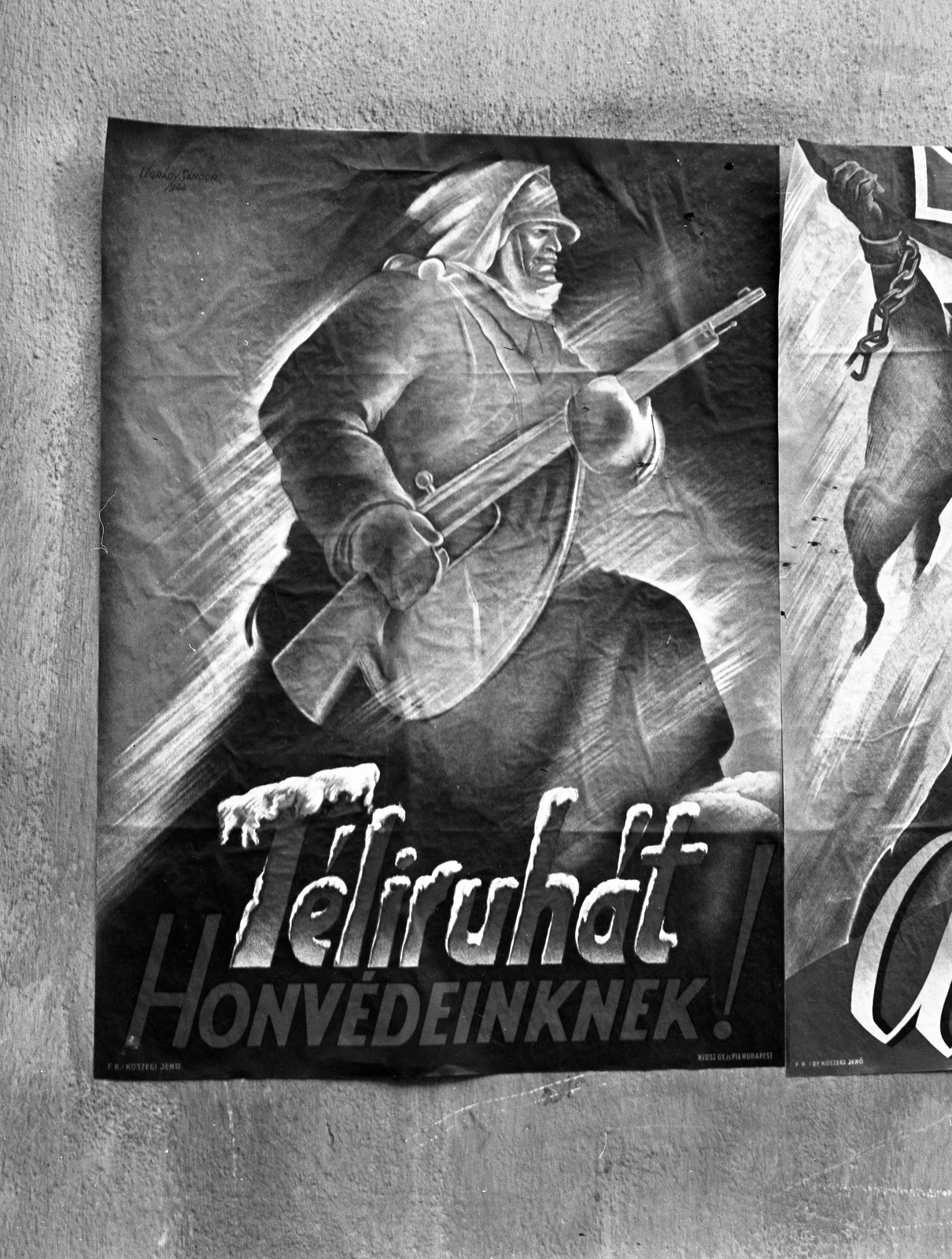 Hungary, Budapest, 1944, Lissák Tivadar, poster, Sándor Légrády-graphics, Fortepan #72923