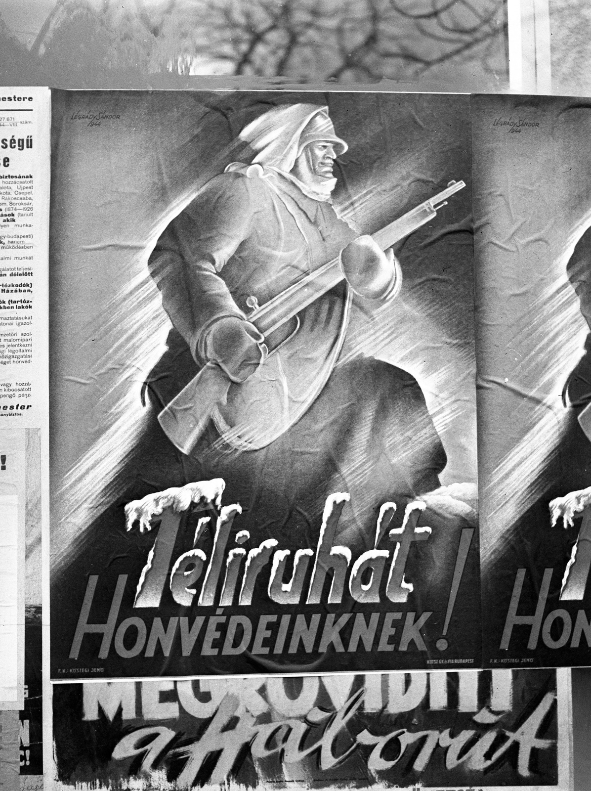Hungary, Budapest, 1944, Lissák Tivadar, poster, Sándor Légrády-graphics, Fortepan #72927