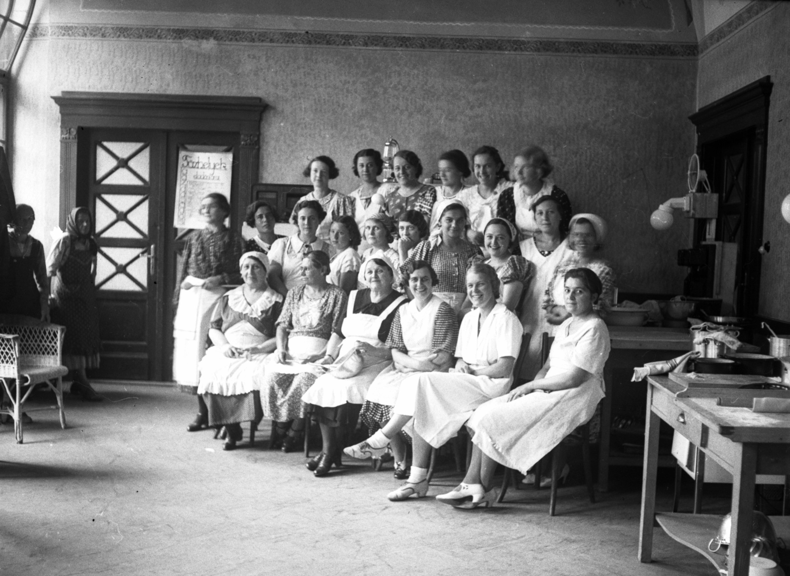 1937, Lissák Tivadar, konyha, nők, csoportkép, Fortepan #73168