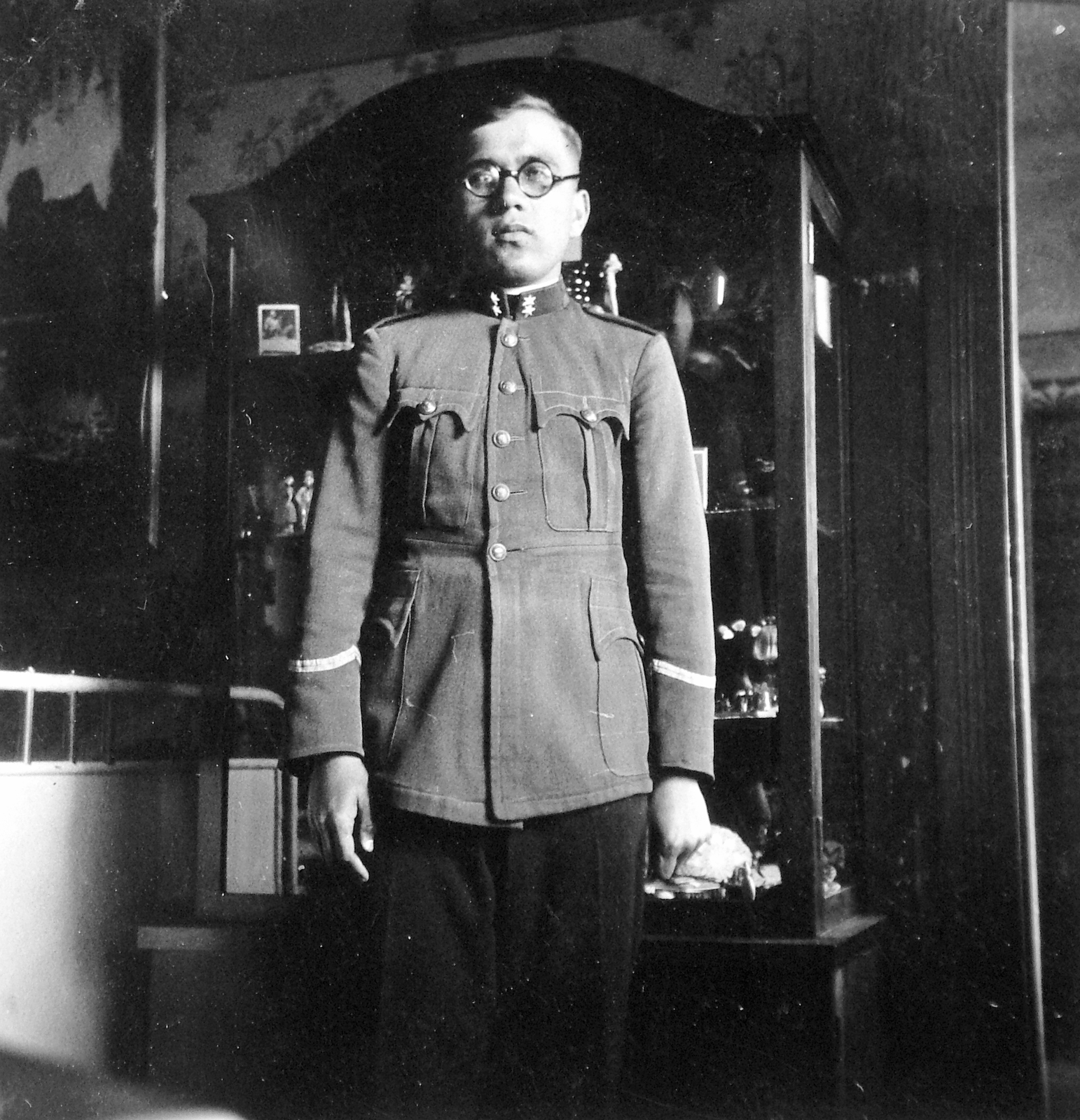 1936, Fortepan, portrait, uniform, glasses, cabinet, Fortepan #7318