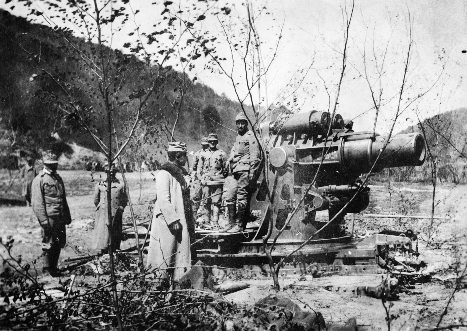 Skoda 30,5 Mörser mozsárágyú., 1915, Babarczy Eszter, First World War, Czechoslovak brand, Skoda-brand, cannon, soldier, ordnance, Fortepan #73320
