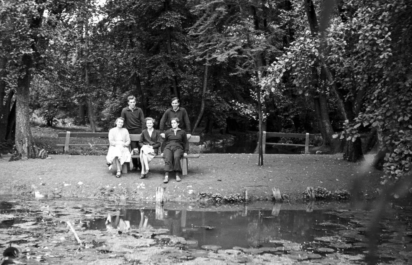 Magyarország, Miskolc,Miskolctapolca, Csónakázótó., 1955, Pálfi Balázs, csoportkép, Fortepan #73499