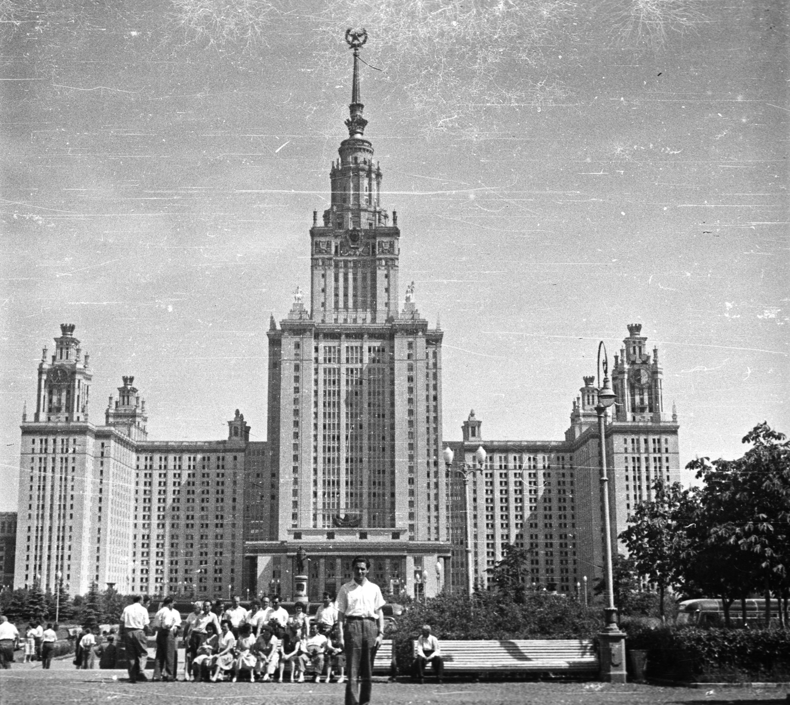 Russia, Moscow, Lomonoszov Egyetem., 1959, Márton Gábor, Soviet Union, university, socialist realism, Lev Rudnev-design, Fortepan #73647