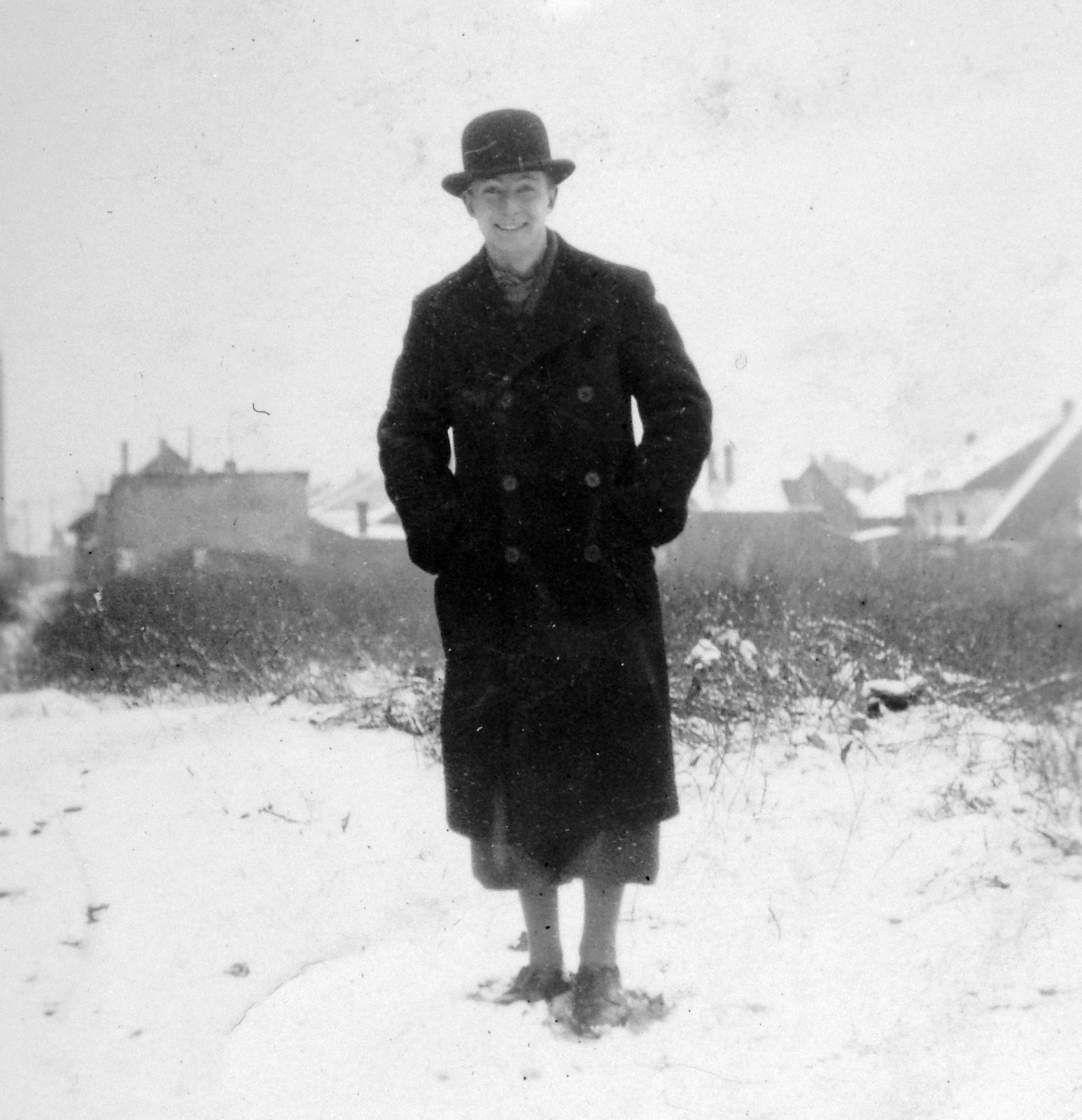 1938, Fortepan, portrait, hat, winter, hands in pockets, Fortepan #7366