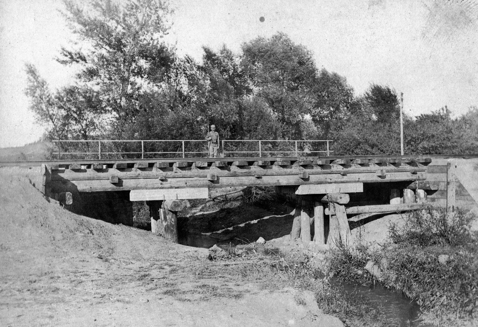 1916, Fortepan, First World War, railway bridge, bridge building, Fortepan #73672