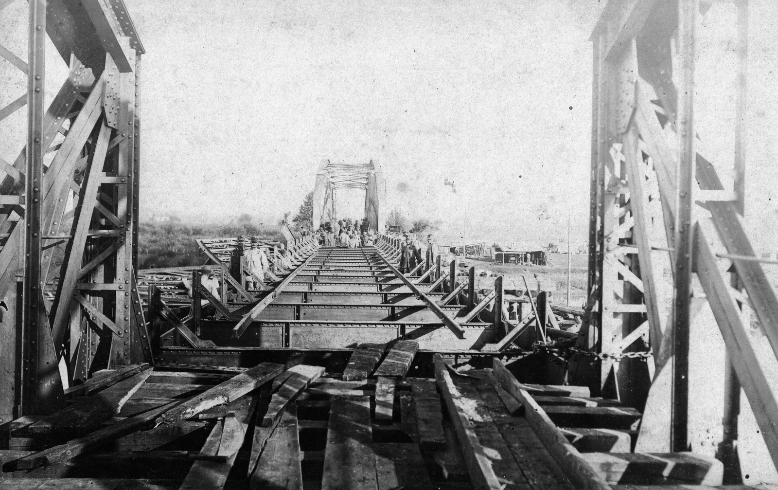 1916, Fortepan, First World War, railway bridge, bridge building, sapper, Fortepan #73673