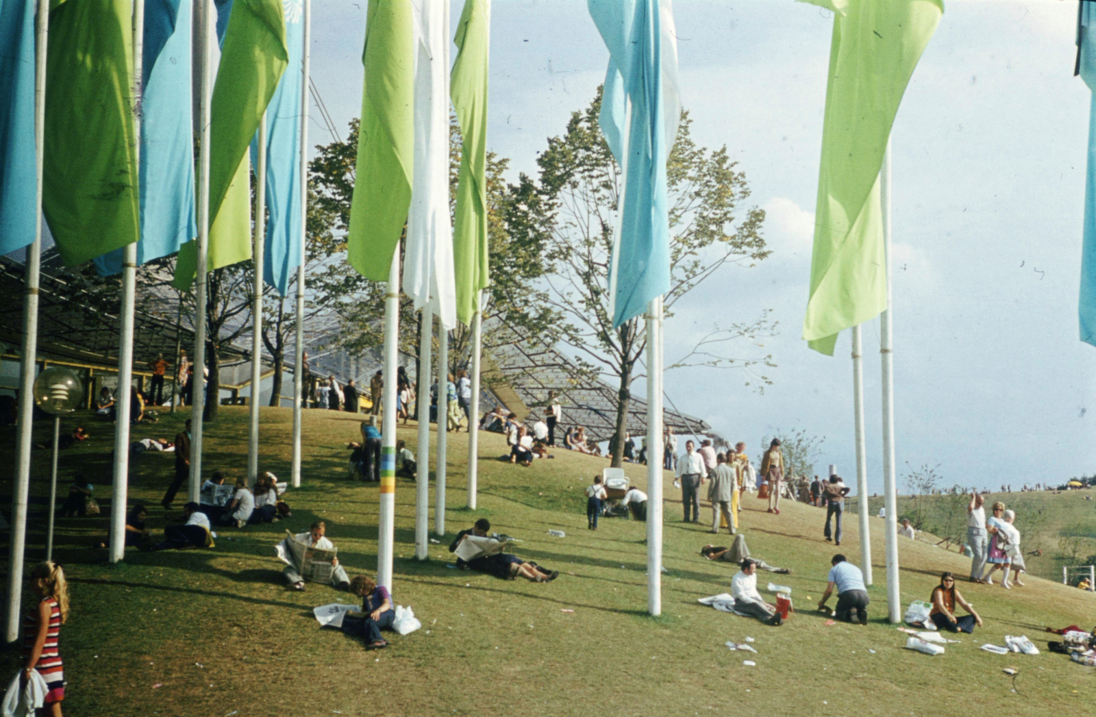 Germany, Munich, Olimpiai Park., 1972, Romák Éva, colorful, Olympics, FRG, Fortepan #73833