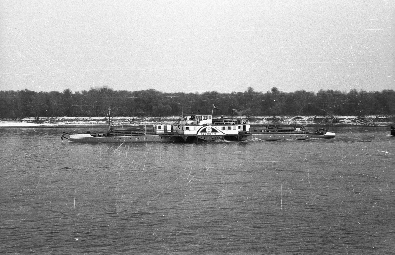 Széchenyi dízel-elektromos lapátkerekes vontatóhajó., 1962, Drobni Nándor, Droppa Kálmán, ship, Széchenyi-ship, Fortepan #73981