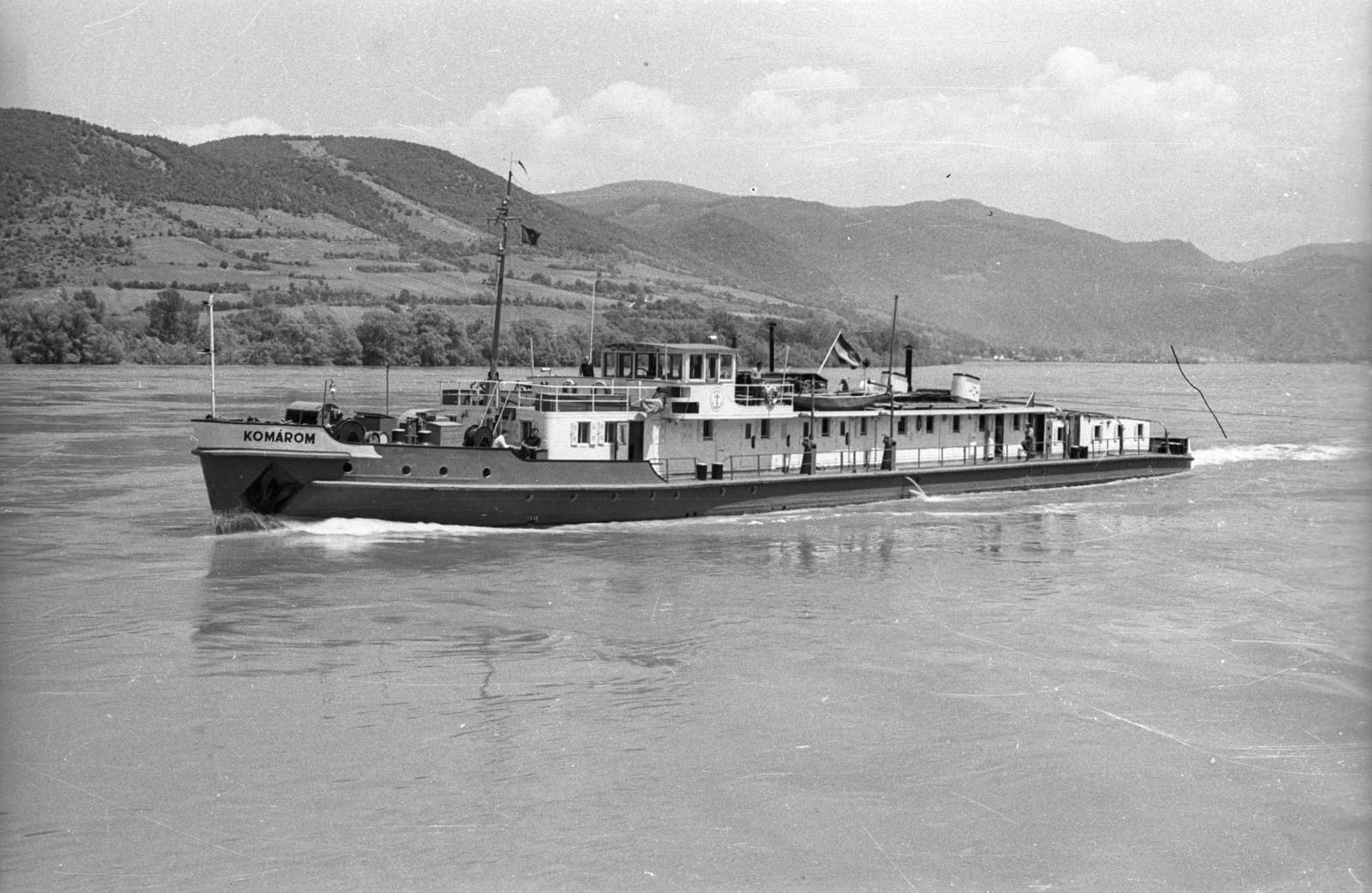 1962, Drobni Nándor, Droppa Kálmán, ship, Stationary Ship No351/Komárom ship, Fortepan #73987