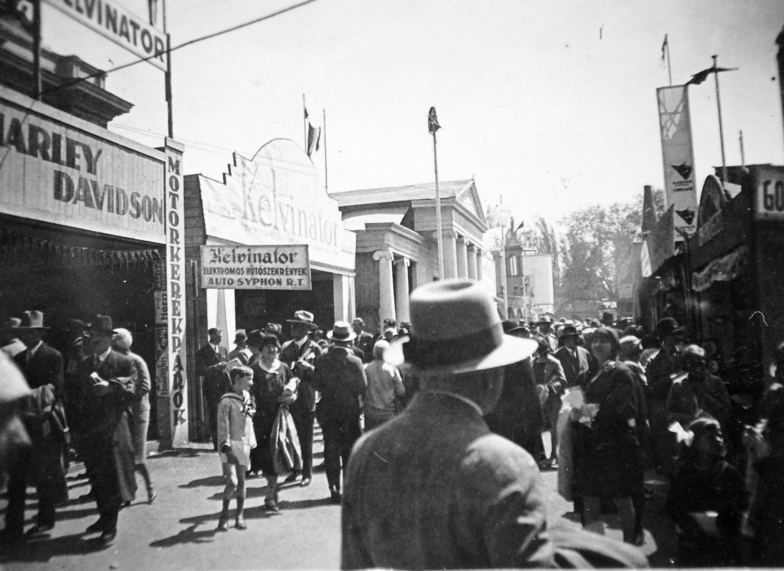 Hungary, Budapest XIV., 1929, Fortepan, sign-board, genre painting, international fair, Harley-Davidson-brand, Budapest, Fortepan #7405