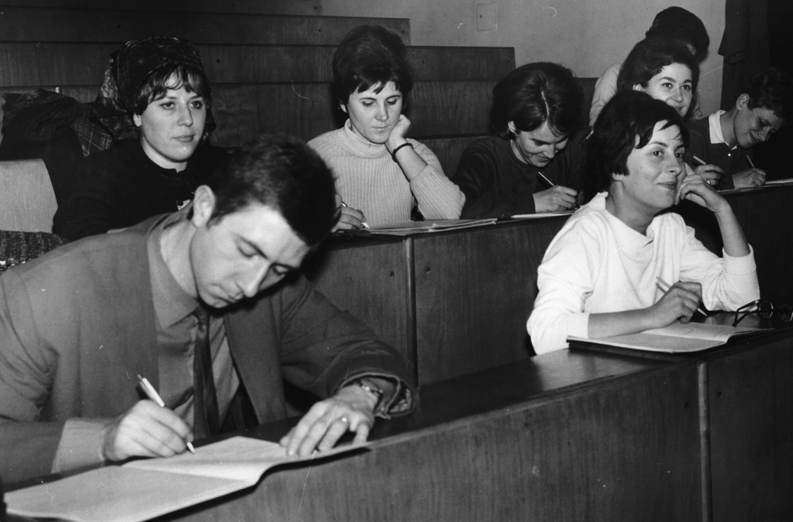 Hungary, Budapest, 1968, Semmelweis Egyetem Levéltára, lecture hall, Fortepan #74192