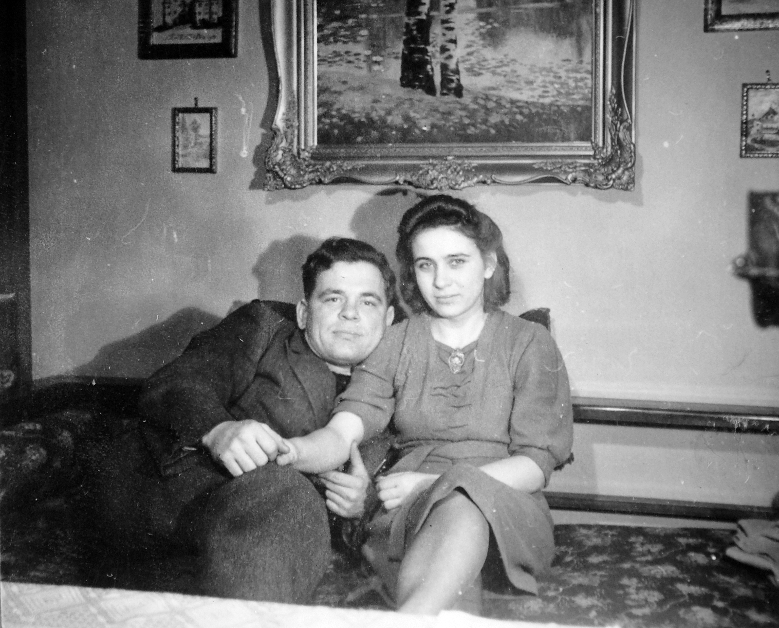 1940, Fortepan, man and woman, double portrait, hold hands, Fortepan #7422