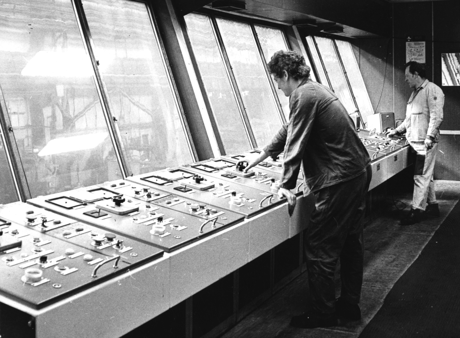 Czech Republik, Třinec, vasmű (Třinecké železárny), vezérlőterem., 1975, Ötvös Gergely, Czechoslovakia, factory, metallurgy, control room, Fortepan #74309