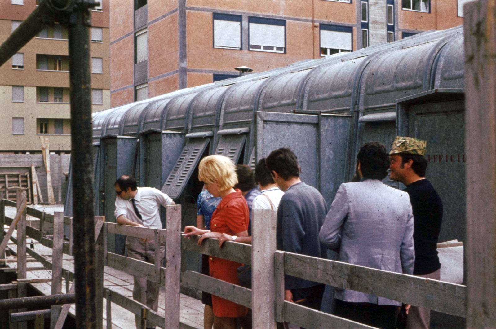 Italy, Bologna, a Via Misa 23. építkezése., 1972, Fülöp Imre, Kalocsai István, colorful, Fortepan #74732