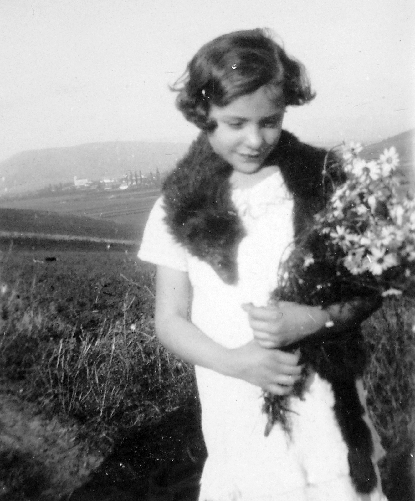 1937, Fortepan, field, girl, hillside, bouquet, meadow, Fortepan #7510