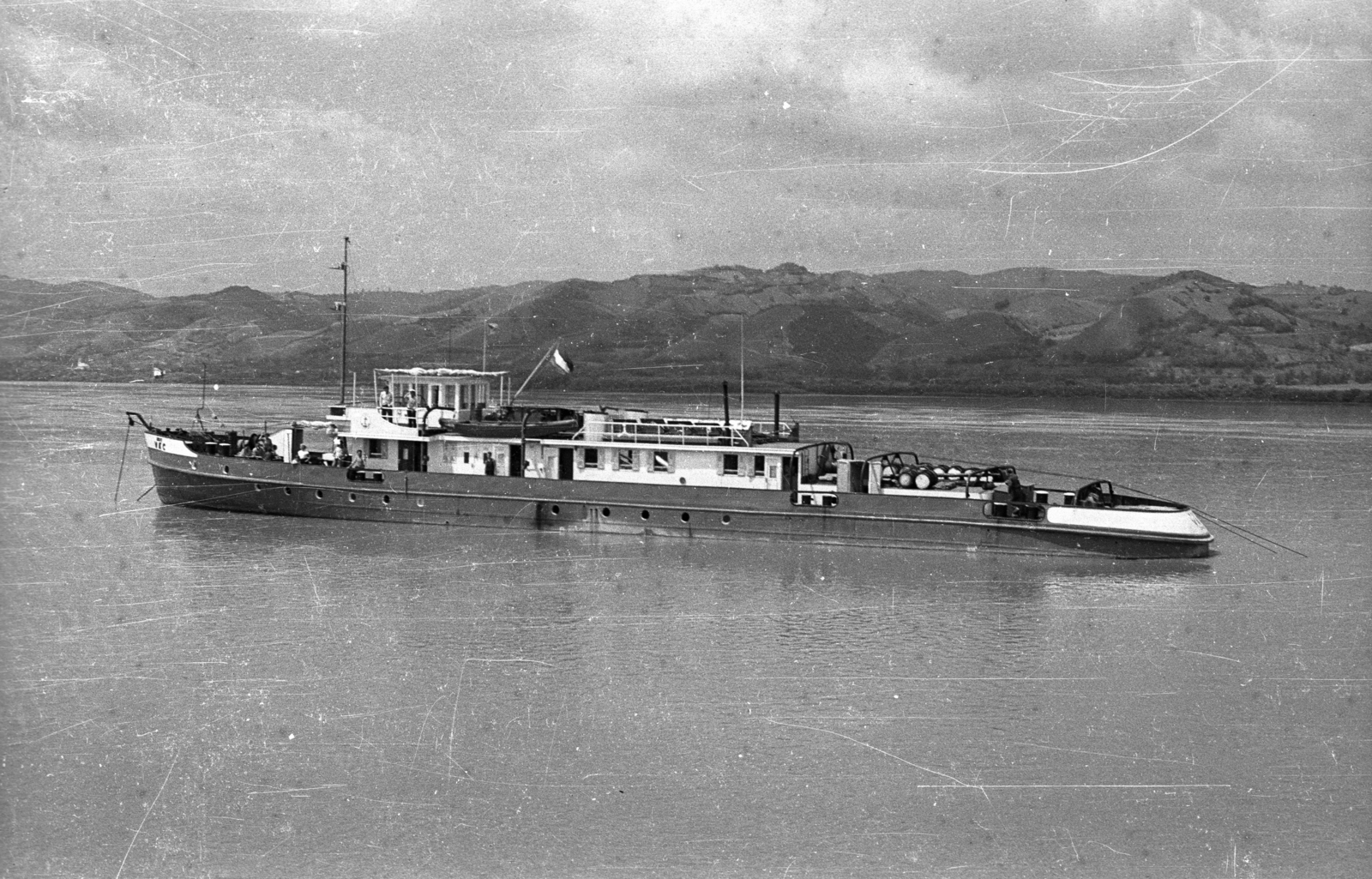 1960, Drobni Nándor, Droppa Kálmán, ship, river, water surface, shore, Vác ship, Fortepan #75102