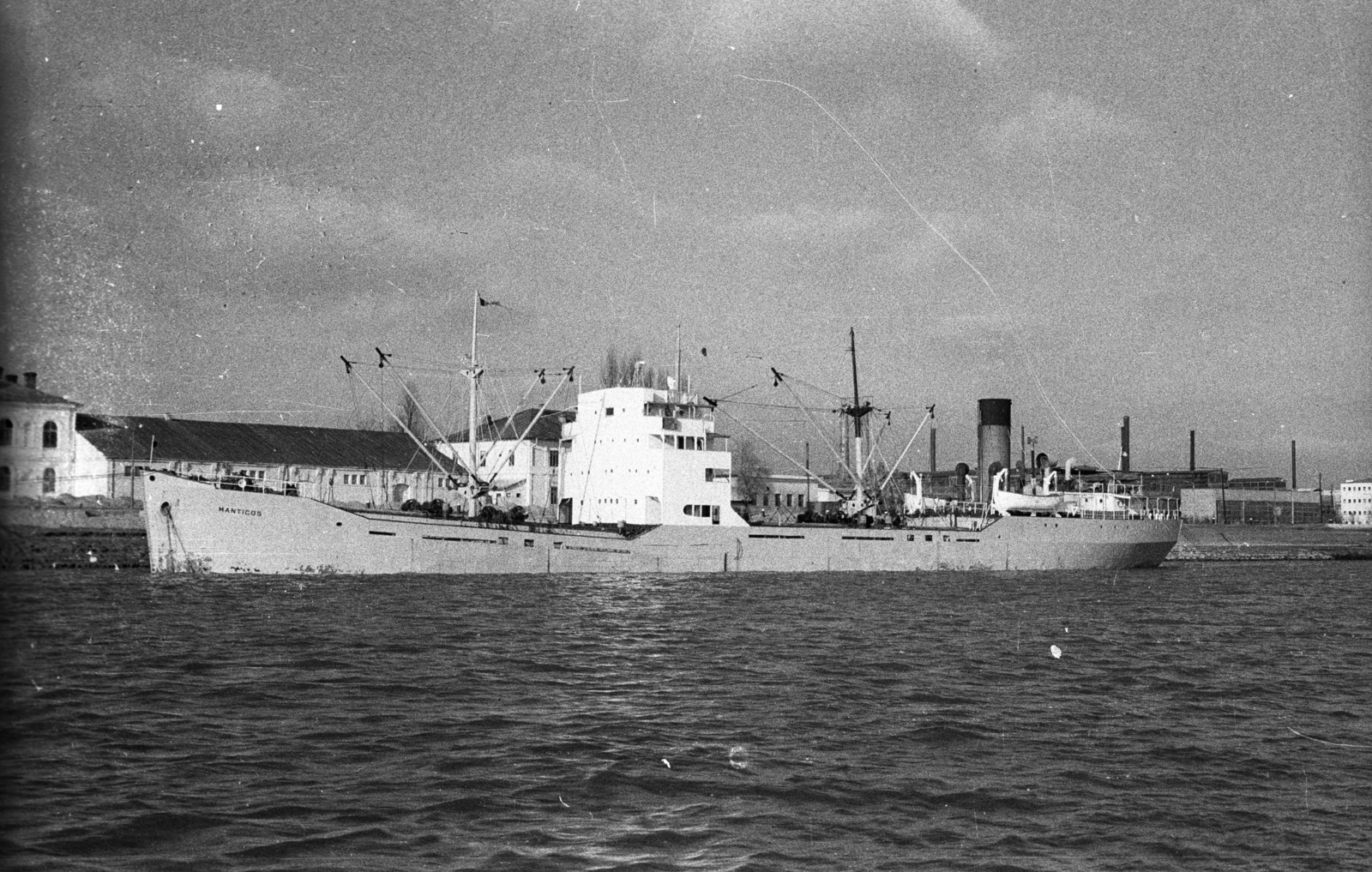 Romania, Galați, kikötő a Dunán, Manticos görög áruszállító hajó., 1961, Drobni Nándor, Droppa Kálmán, ship, Manticos-ship, Fortepan #75132
