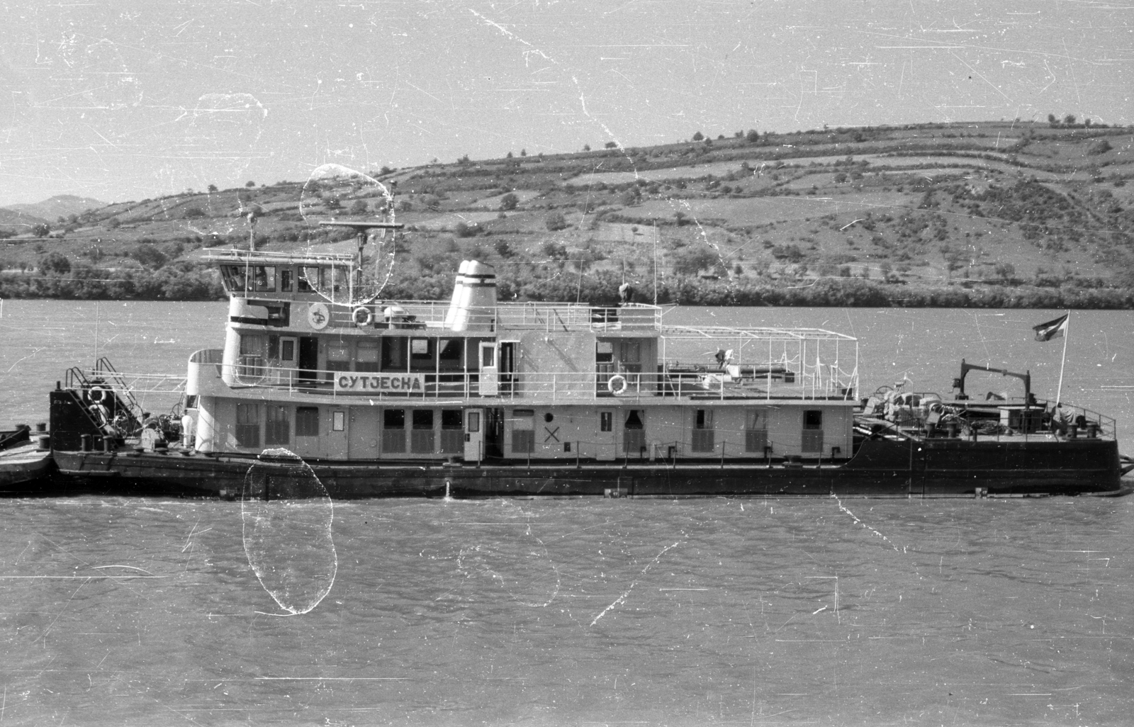 1963, Drobni Nándor, Droppa Kálmán, ship, Cyrillic alphabet, Sutjeska-ship, Fortepan #75292