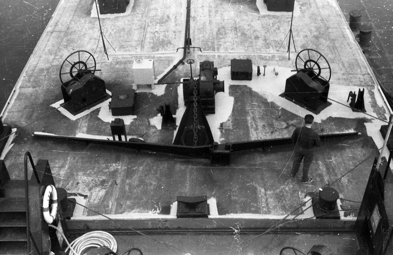 A Drvar tolóhajó fedélzete., 1963, Drobni Nándor, Droppa Kálmán, ship, pusher, Fortepan #75296