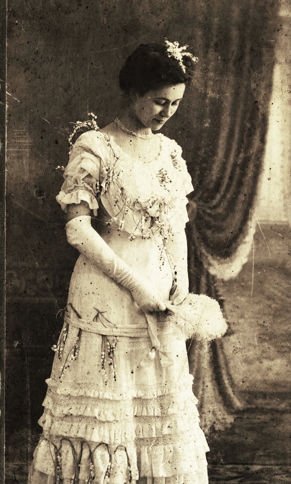 1900, Rosta László, portré, műterem, kesztyű, Fortepan #75310