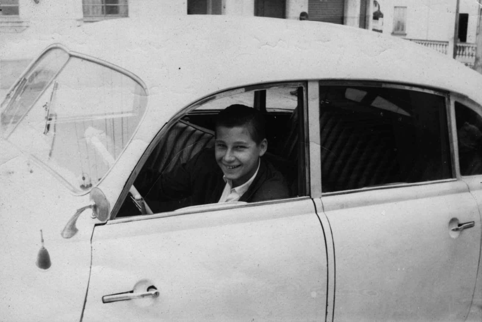 1960, Fortepan, portrait, smile, boy, automobile, Fortepan #75382