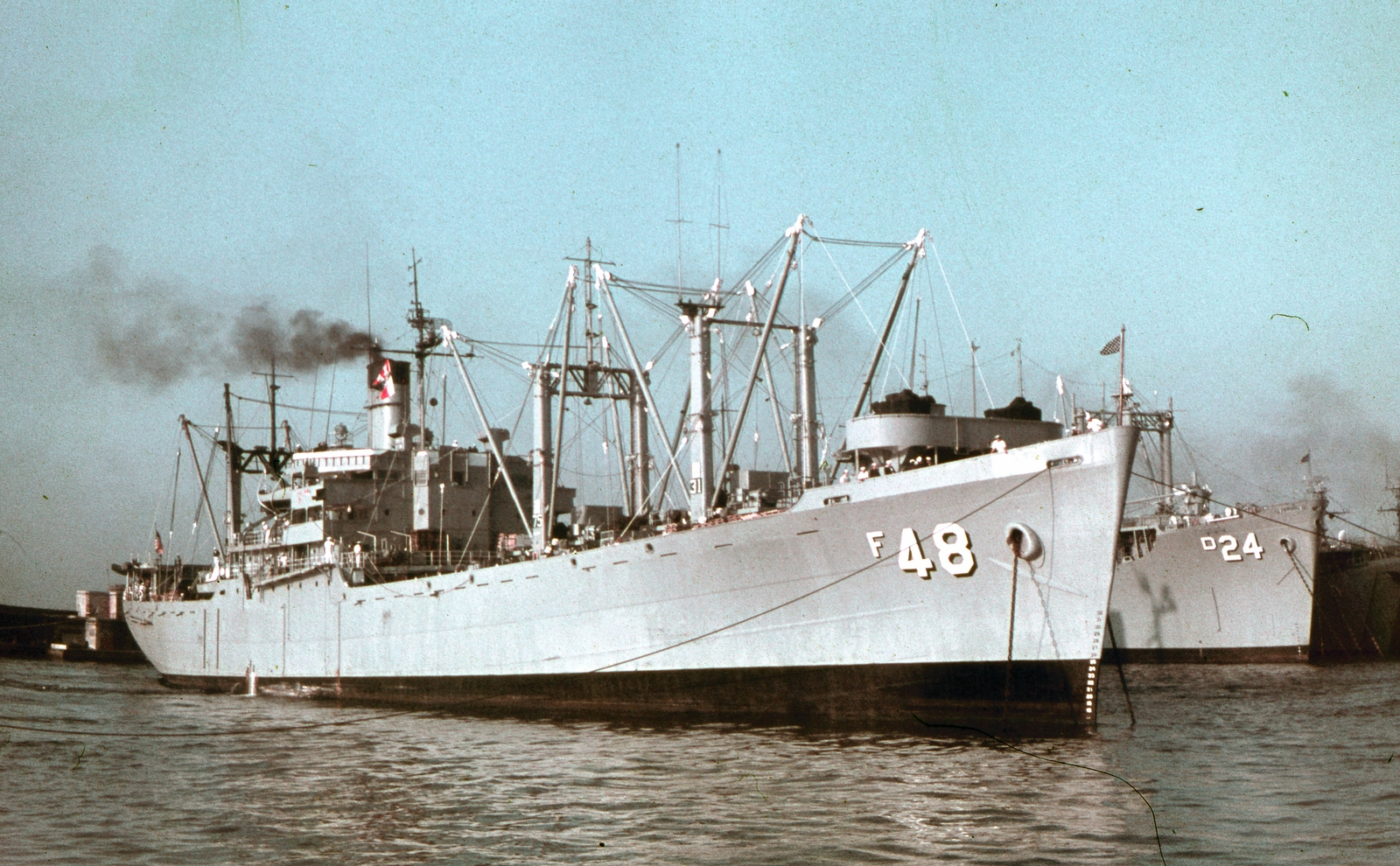 Italy, Naples, kikötő., 1970, Kristek Pál, ship, colorful, warship, Fortepan #75594